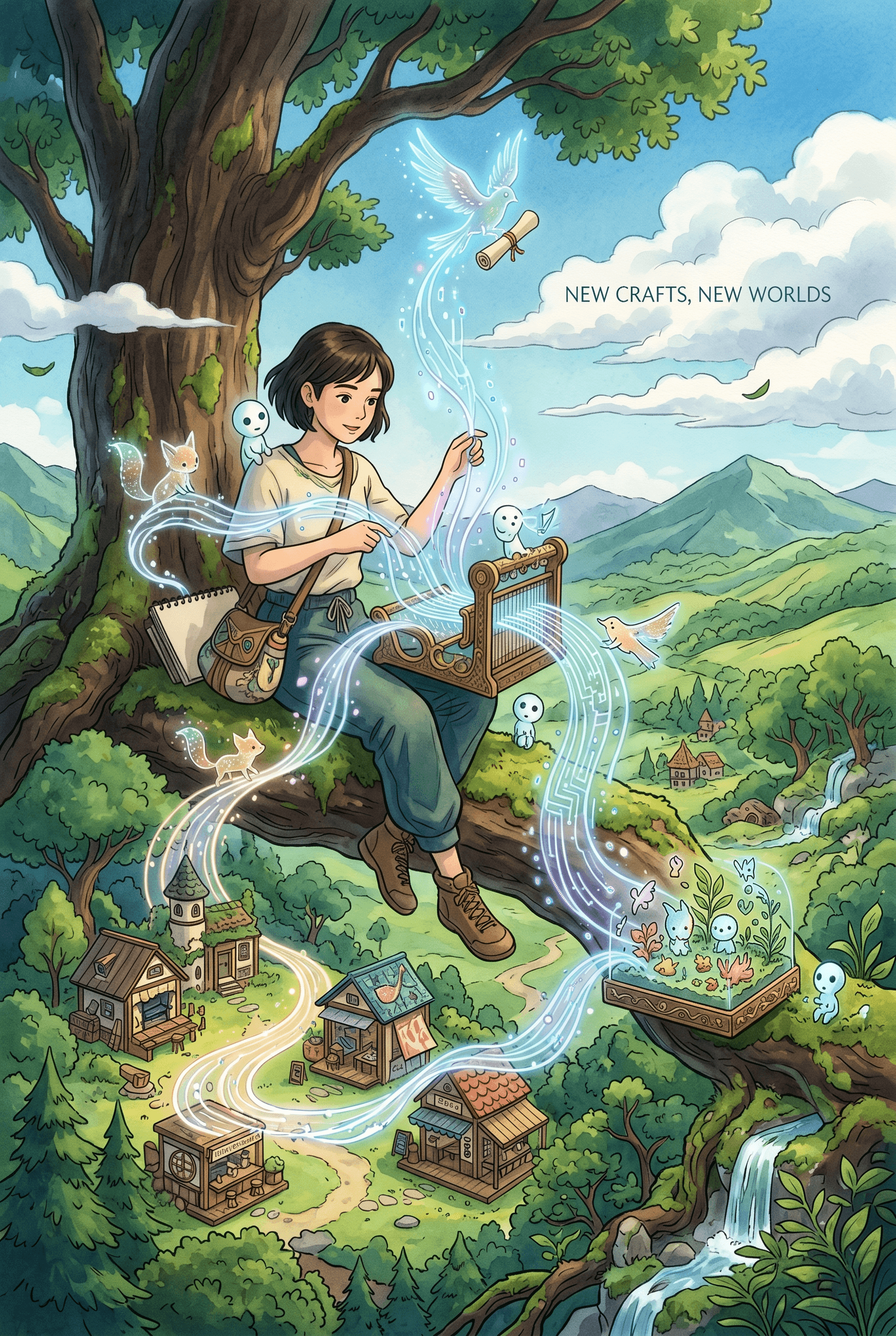 Fantasy-inspired digital artisan creating new worlds with magical AI-powered craftsmanship